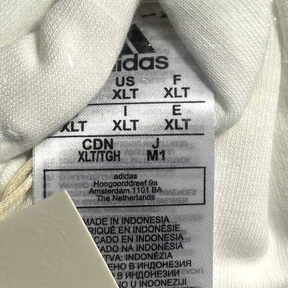 adidas Men's Essentials Pullover Fleece Hoodie Size XL Tall White Regular Fit - Picture 5 of 8